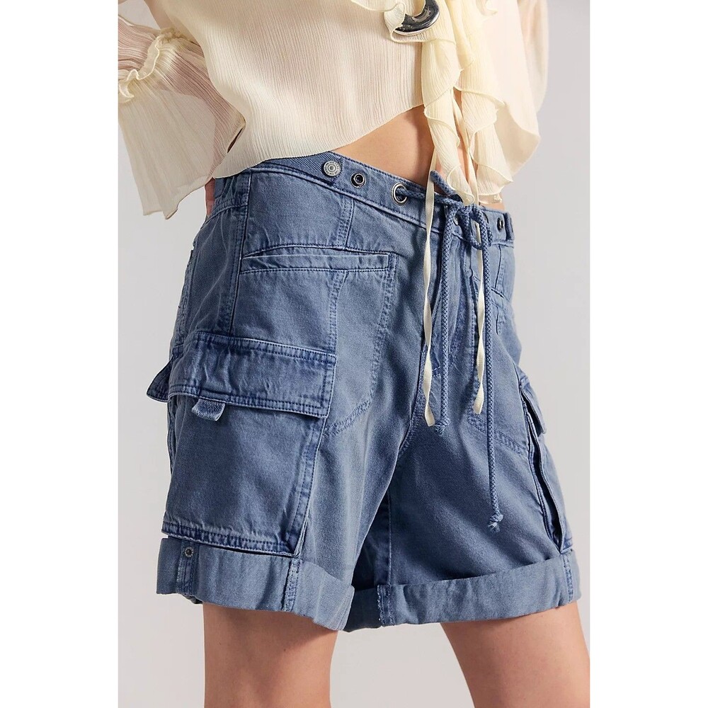 Free People Frankie Washed Shorts Low-Waisted Cargo Lightweight Casual S 286852